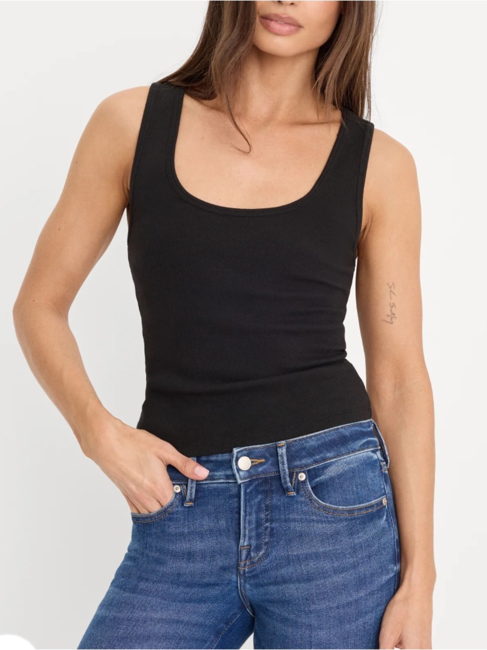 Good American Micro Rib Crewneck